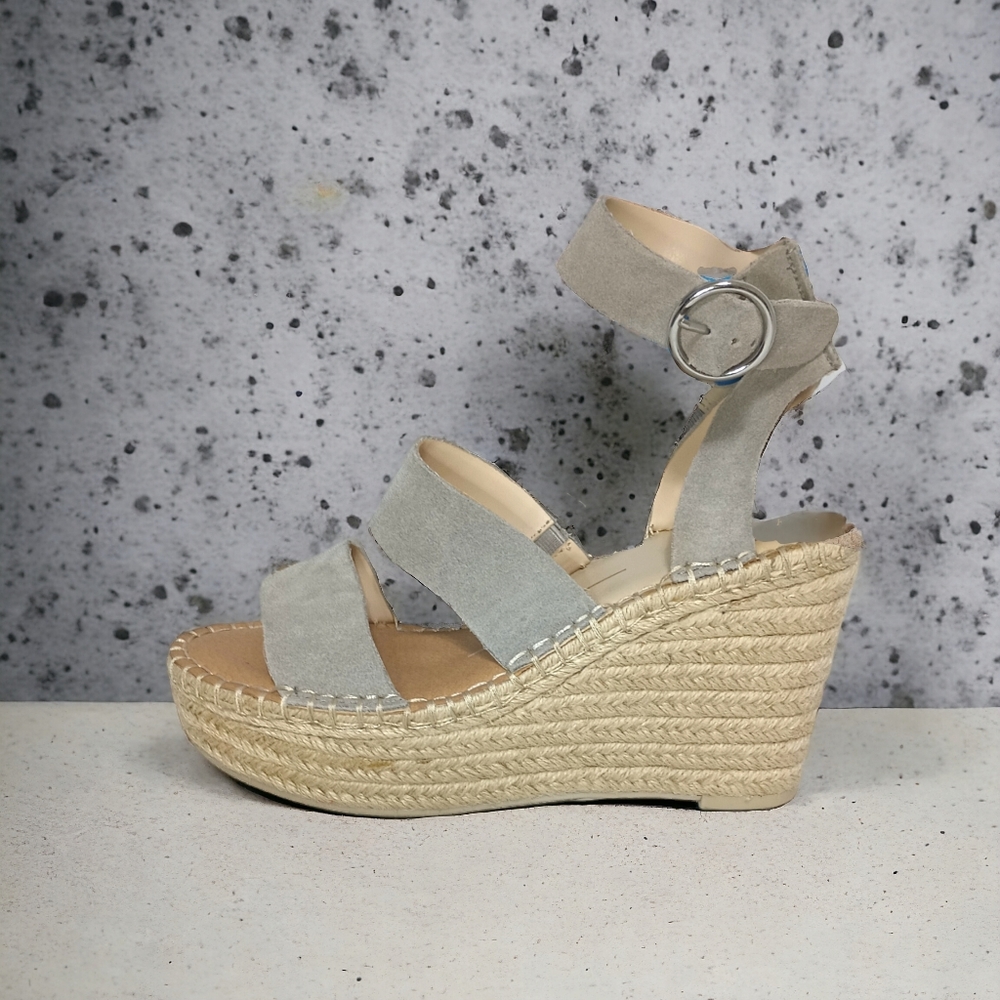 Dolce Vita - Shae Grey Espadrille Wedge Heels - Size 8